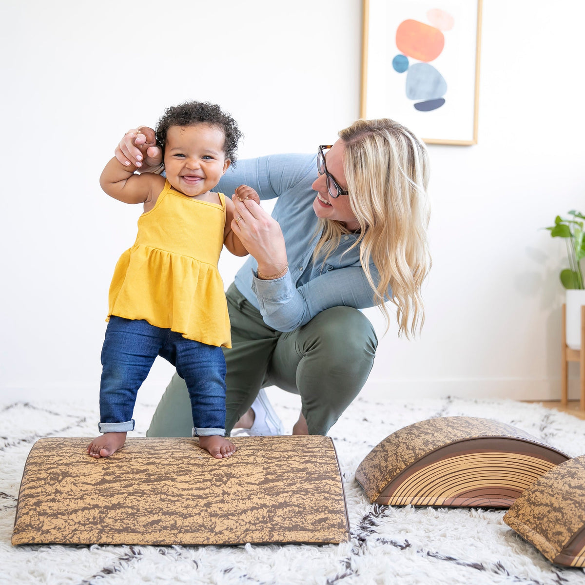 Tree Log Nature-Inspired Climber Balance Builders Set of 3