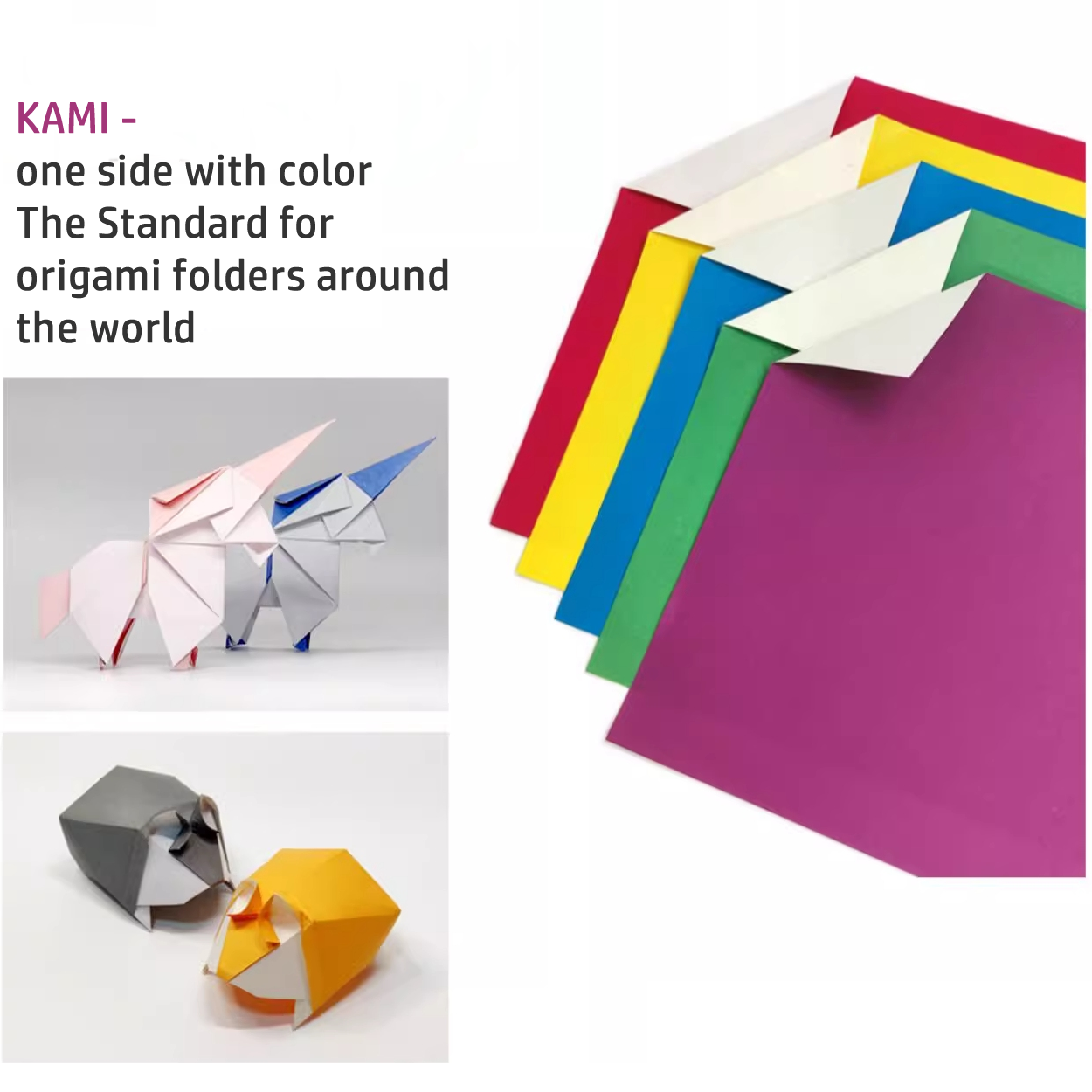 Origami Paper One Sided 50 Colours 50 Pieces Set 摺紙50色50張套裝
