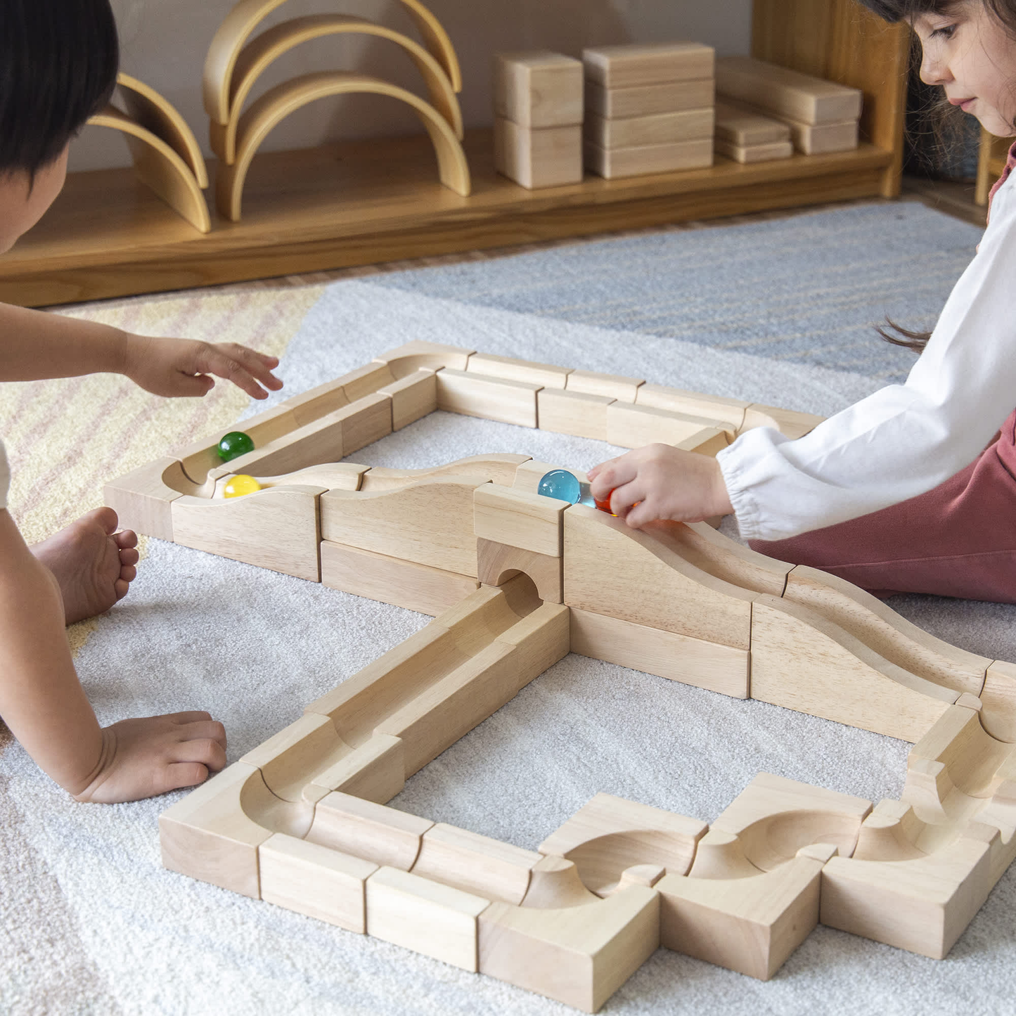 Guidecraft Unit Block Marble Run - 40 pc. set