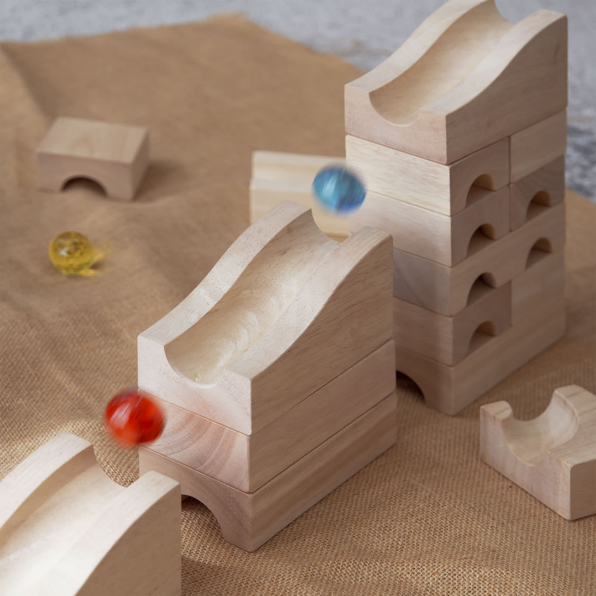 Guidecraft Unit Block Marble Run - 40 pc. set