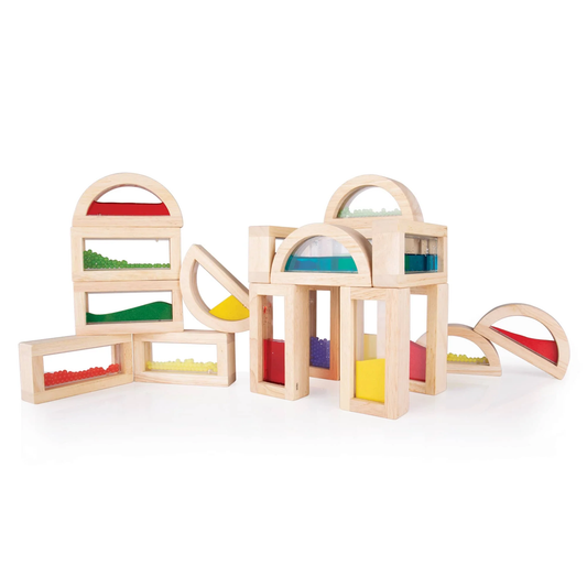Guidecraft Sensory Rainbow Blocks - 18 pc. Set