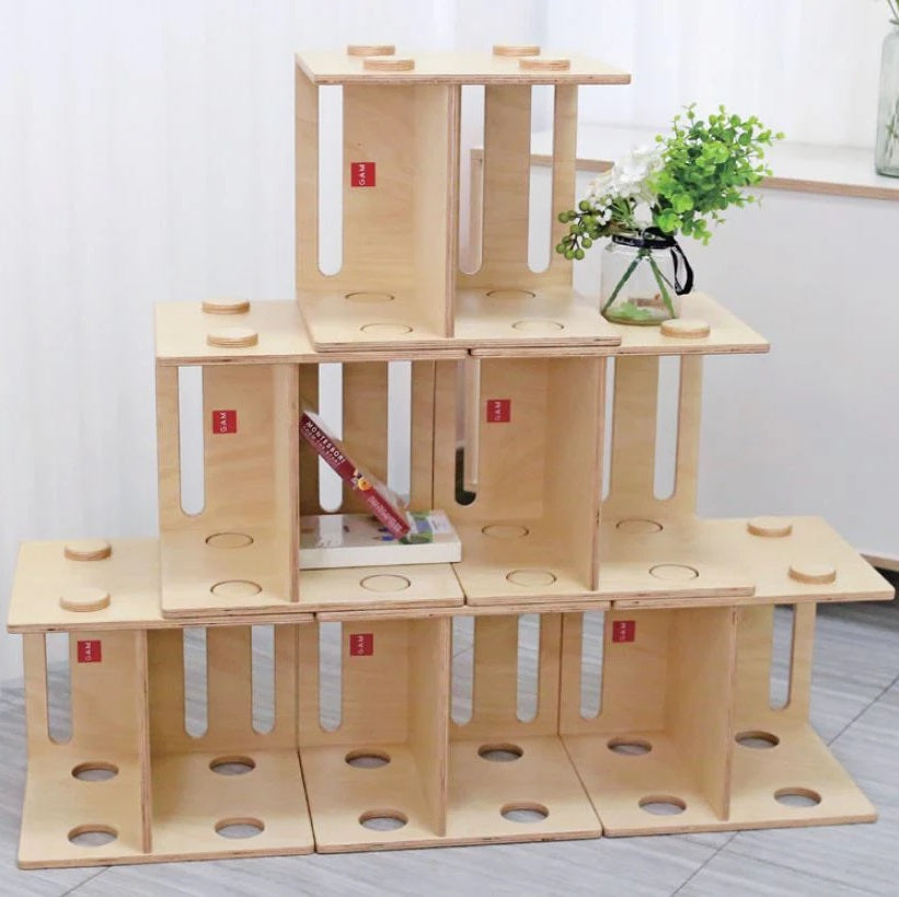 GAM PLURIPIU 2 in 1 Stackable Multipurpose Toddler Chair-Cabinet 2合1 可疊高多功能木制椅子儲物架 Age 0-3