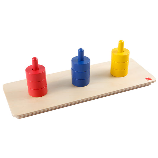 GAM MONTESSORI COLORED DISCS ON COLORED DOWELS