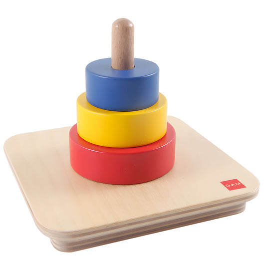 GAM MONTESSORI THREE DISCS ON A VERTICAL DOWEL