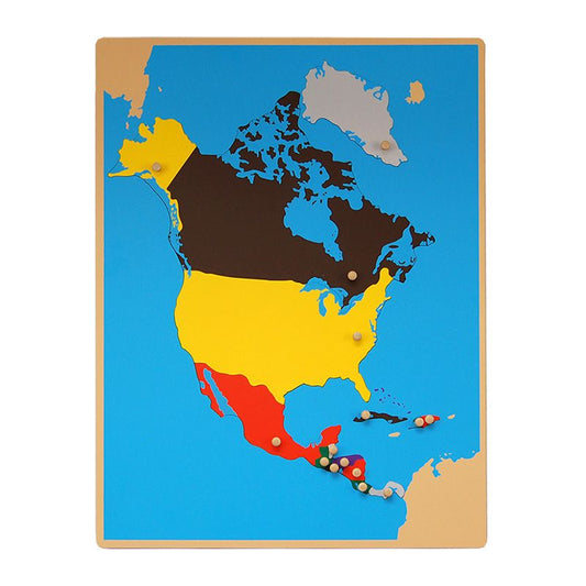 Kindermatic Montessori Puzzle map of North America 蒙特梭利 北美洲地圖