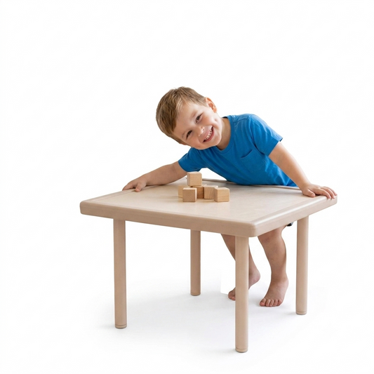 66*66cm Protective Solid Wood Square Table Height Adjustable 36-48cm 安護系列 可調高 實木方型桌