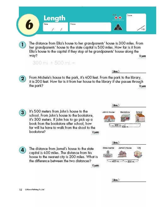 Kumon Math Workbooks Word Problems Grade 3 數學應用題練習冊 三年級