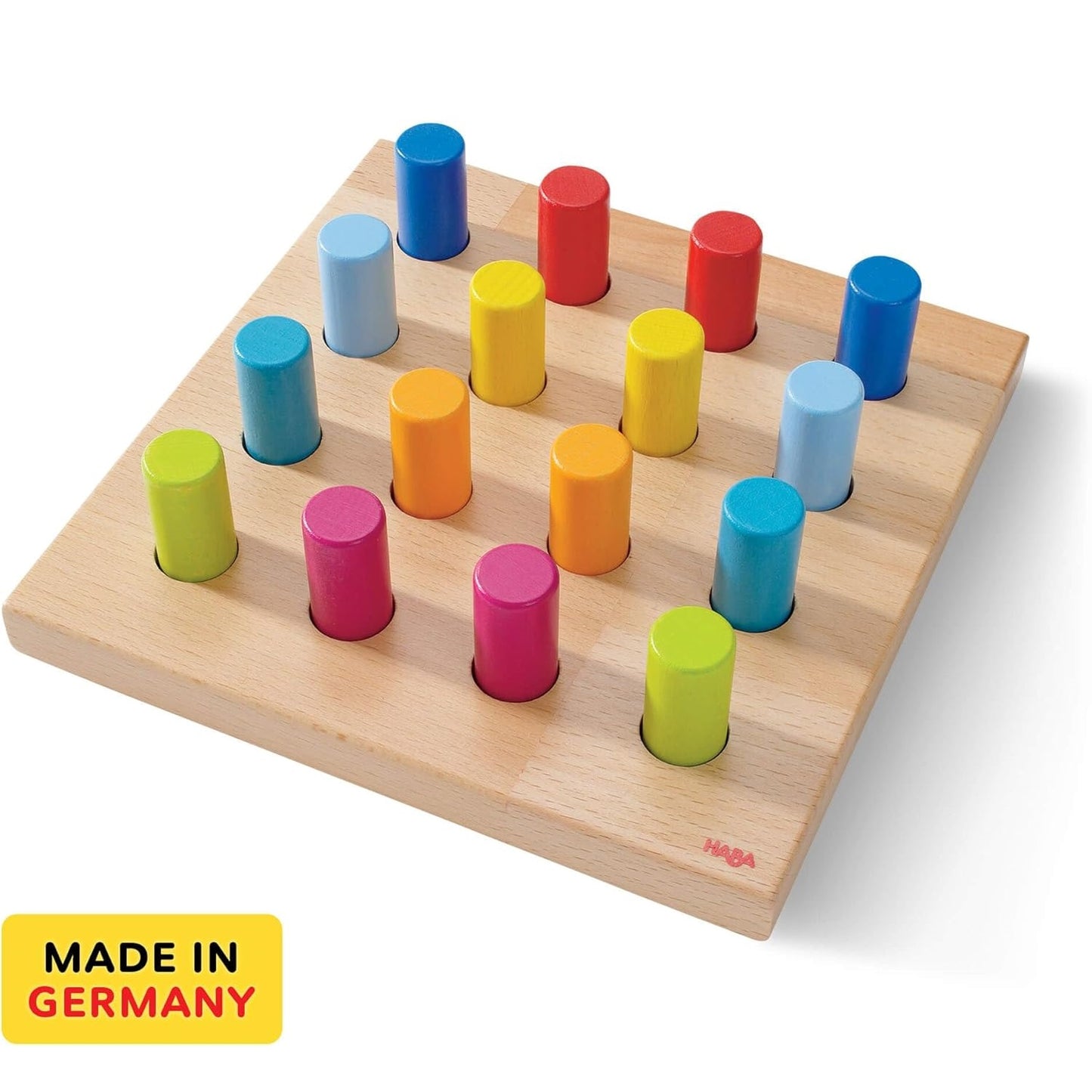 Haba 2022 Rainbow Whirls Pegging Game 經典彩虹圈遊戲 顏色配對 數量多與小 長與短 比較 評估工具