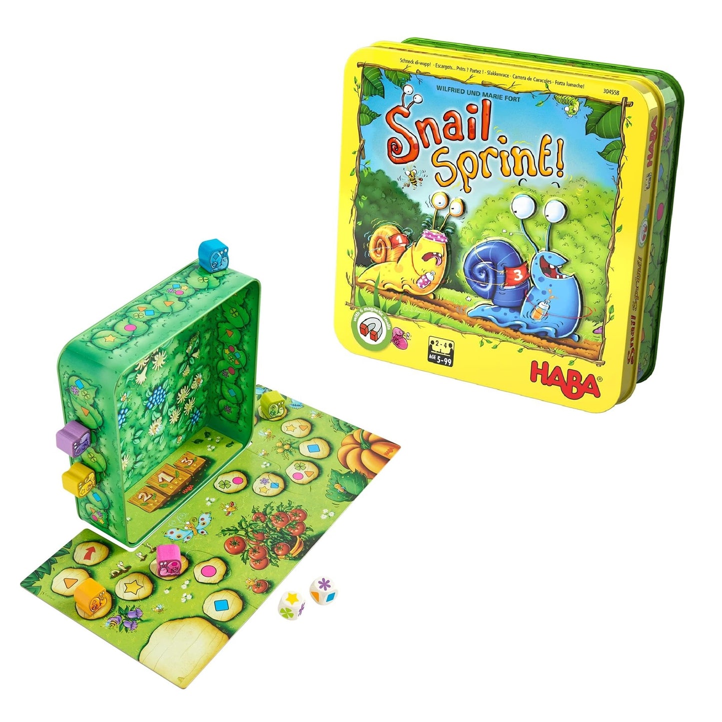 Haba 304558 Snail Sprint Magnetic Racing Game 蝸牛衝刺 磁力賽道 桌上遊戲
