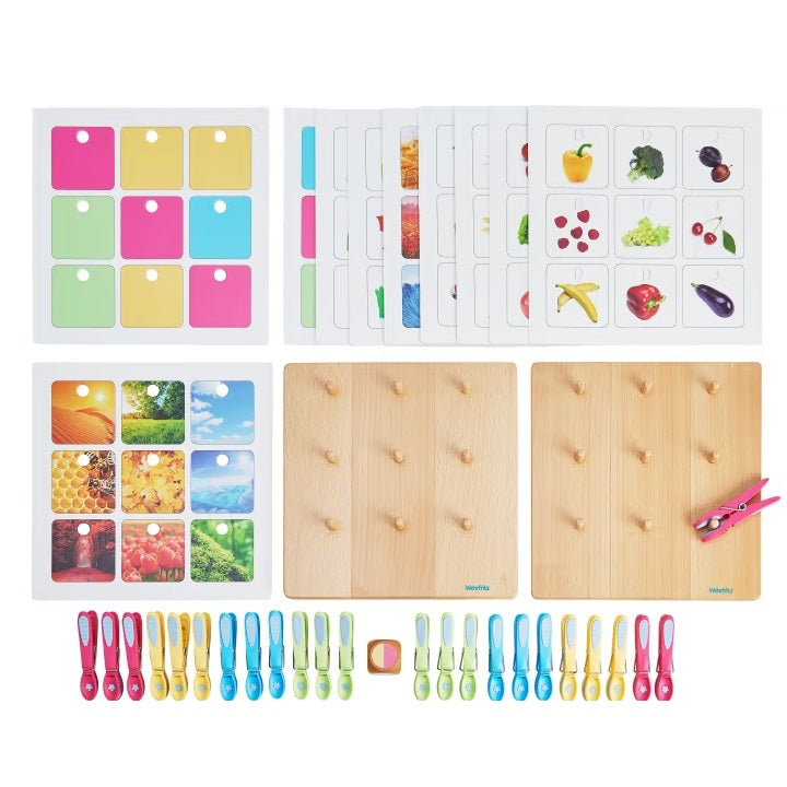 Haba Wehrfritz 188974 Jumbo Clip on Peg Board Matching Game 大夾子夾顏色配對遊戲