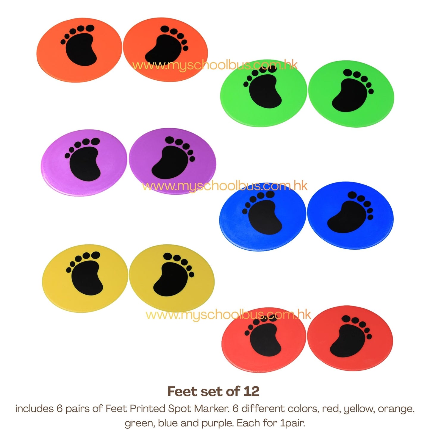 Kindermatic Hand Floor Spot Markers 10 inch 吋 專業級 TPE 防滑手掌腳掌定位標誌盤
