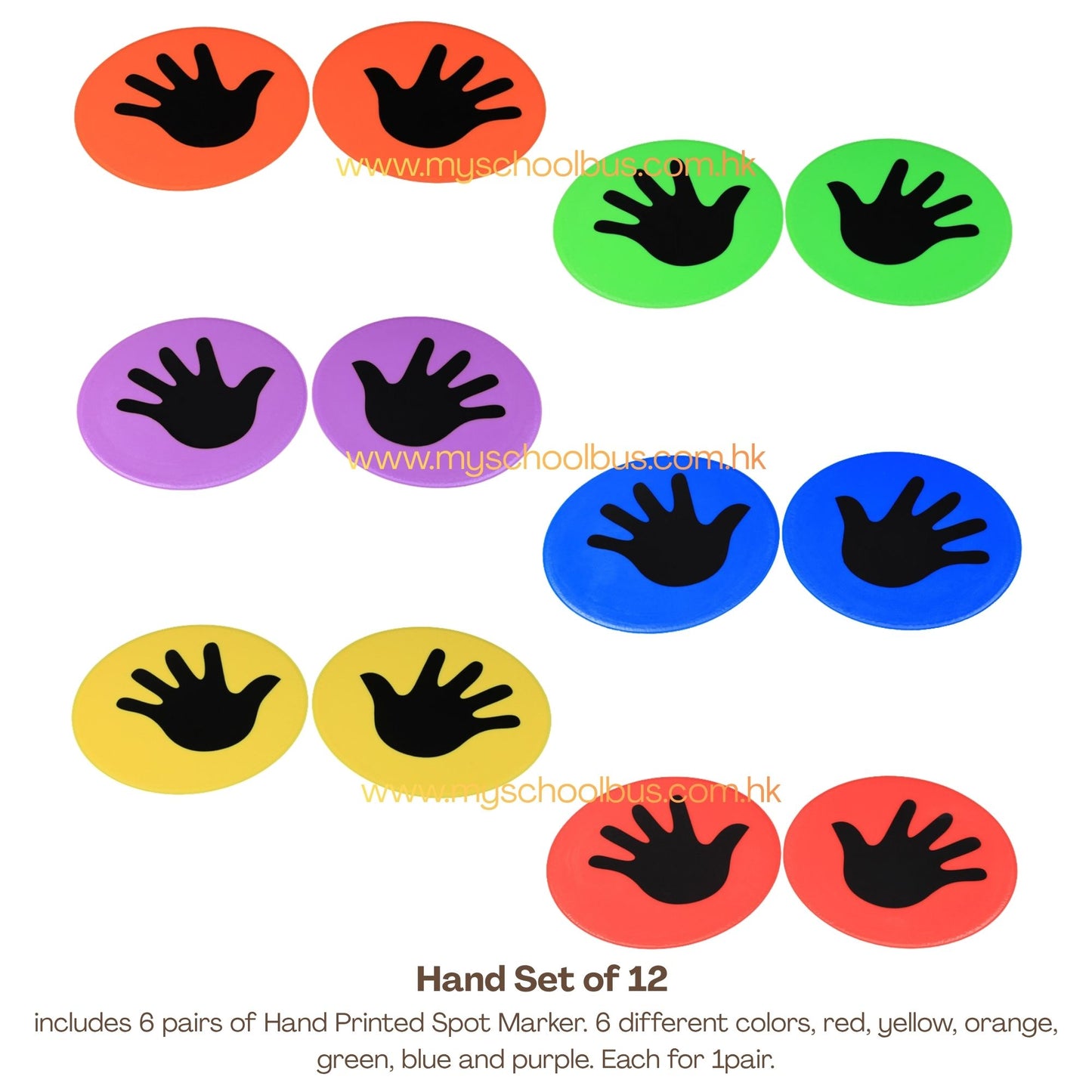 Kindermatic Hand Floor Spot Markers 10 inch 吋 專業級 TPE 防滑手掌腳掌定位標誌盤