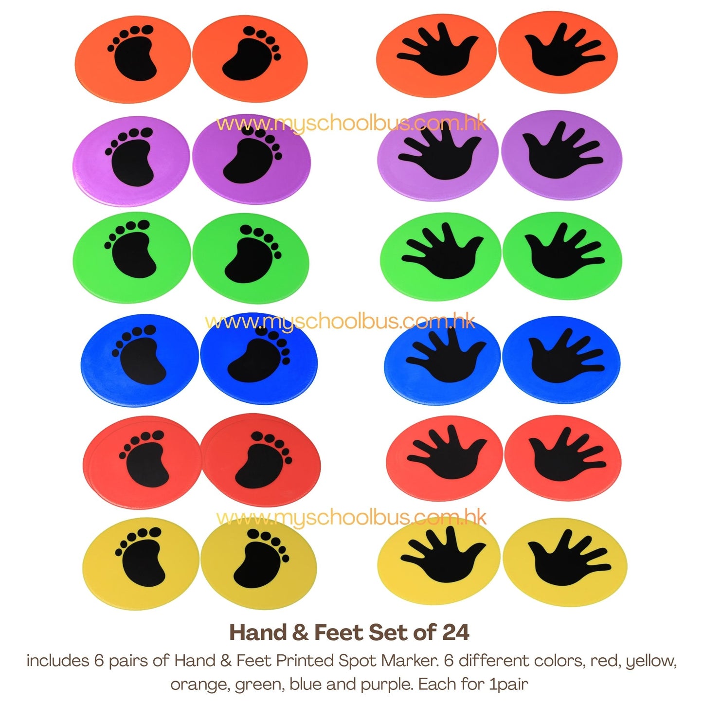 Kindermatic Hand Floor Spot Markers 10 inch 吋 專業級 TPE 防滑手掌腳掌定位標誌盤