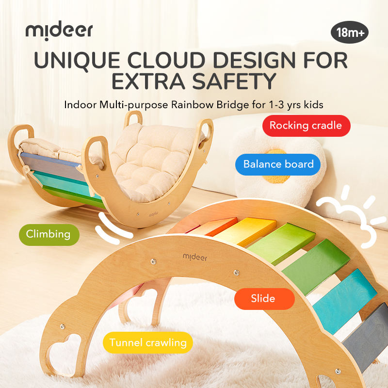 Rainbow Wooden Climber 彩虹木製攀爬架