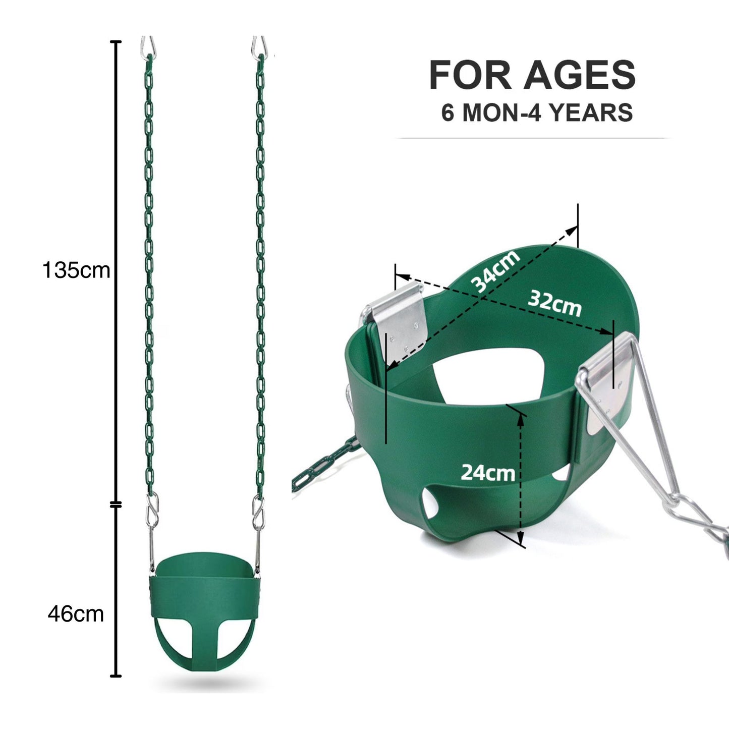 High-Back Full Bucket Toddler Swing CPC Safety Approval Max Weight 100KG 兒童全包圍高背防夾手吊籃鞦韆