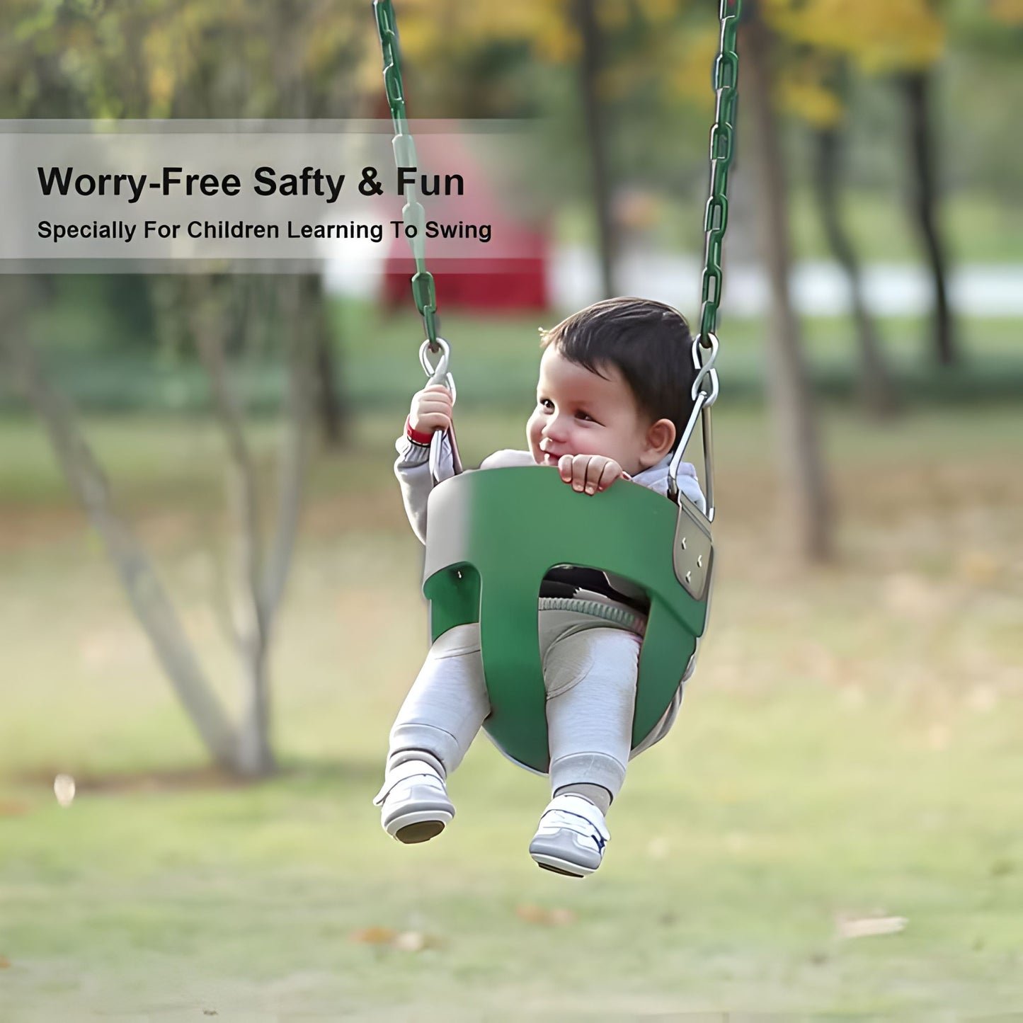 High-Back Full Bucket Toddler Swing CPC Safety Approval Max Weight 100KG 兒童全包圍高背防夾手吊籃鞦韆