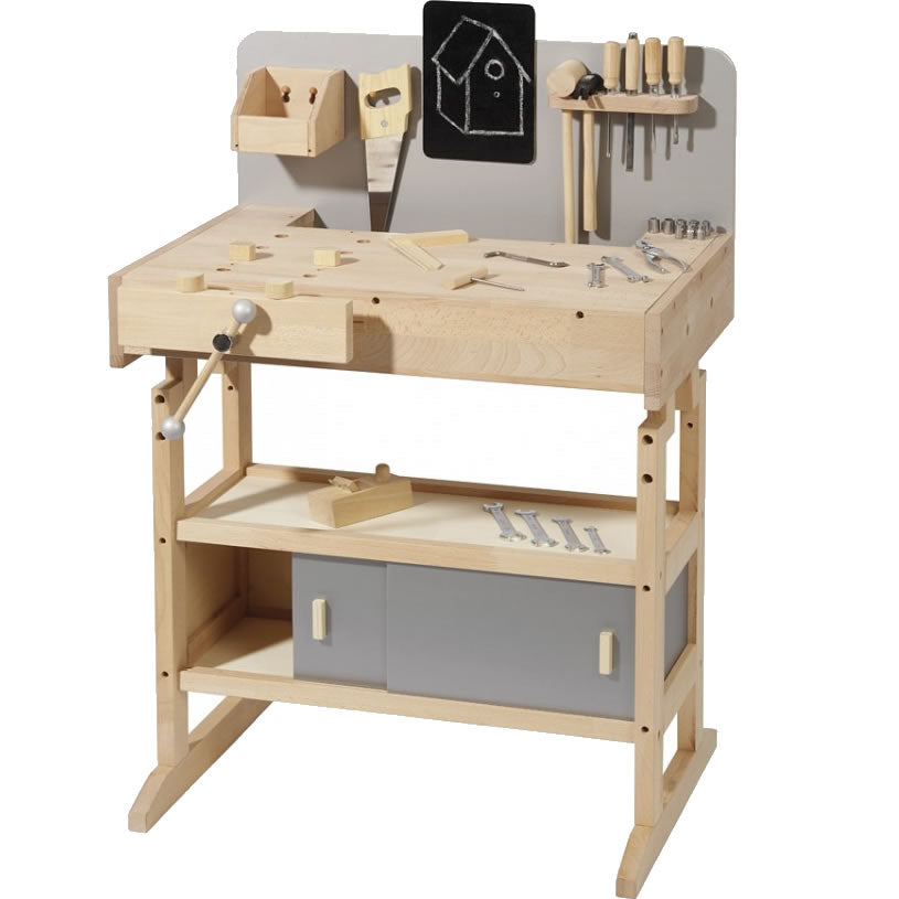 Howa Children's Wooden Workbench with Tools Box Set 兒童木工作台與工具箱套裝