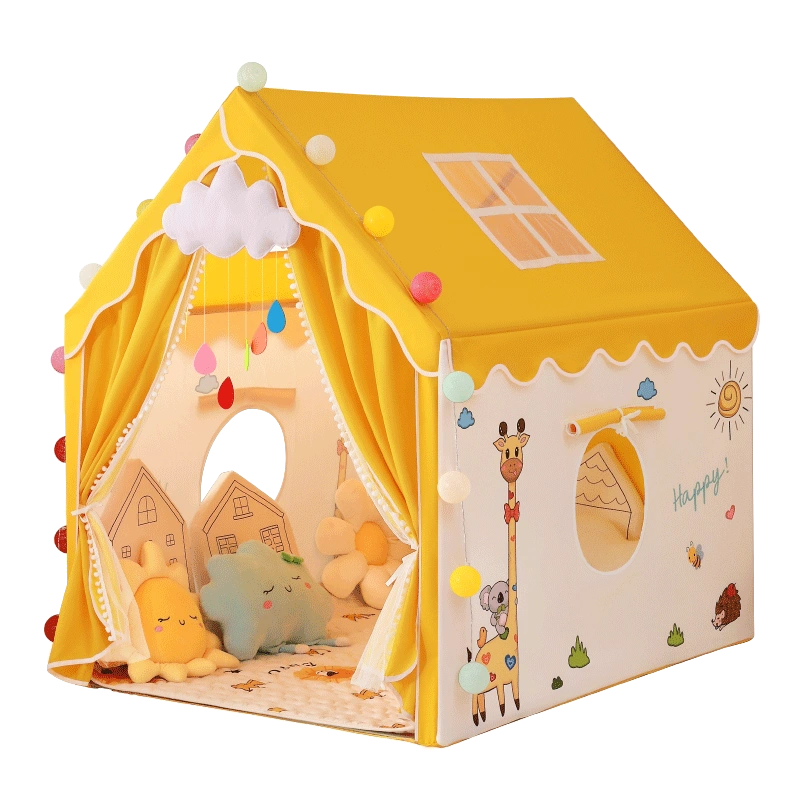 Kids Play Tent with Padded Mat and Light