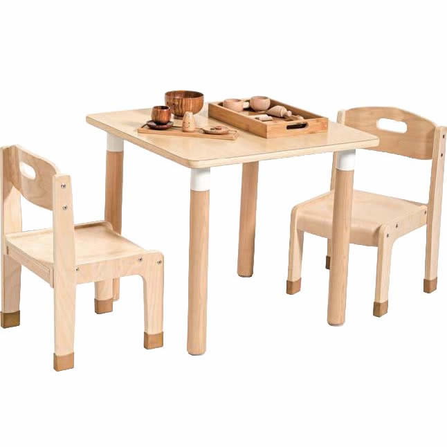 KJY 60x60cm Nature Wood Tabletop Square Table 原木色實木正方桌