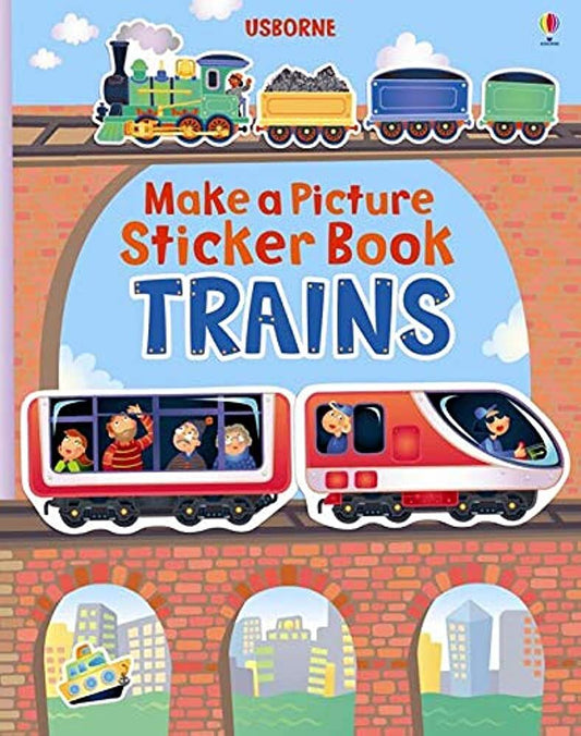 Usborne Make A Picture Sticker Book Train 火車造圖貼紙書