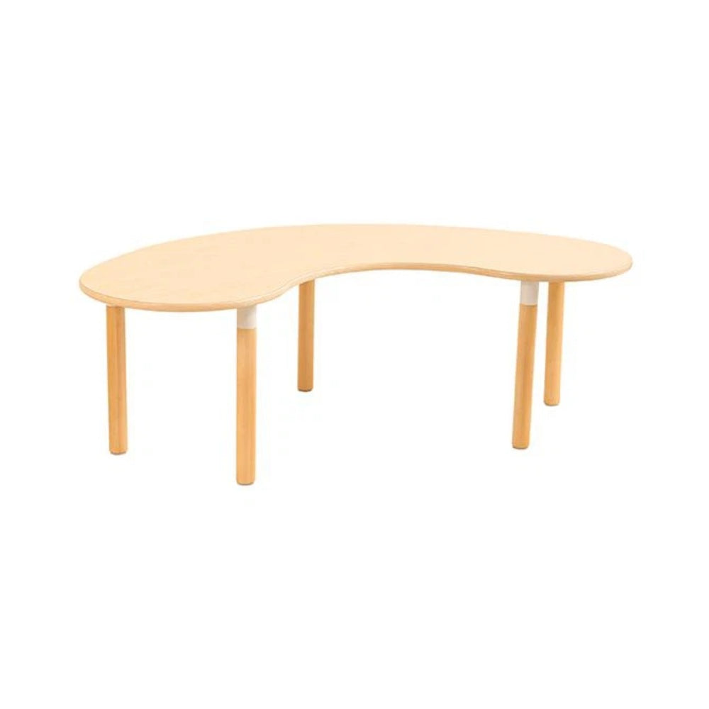 KJY 154x83cm Nature Wood Tabletop Bean-shape Table 原木色實木腰果桌