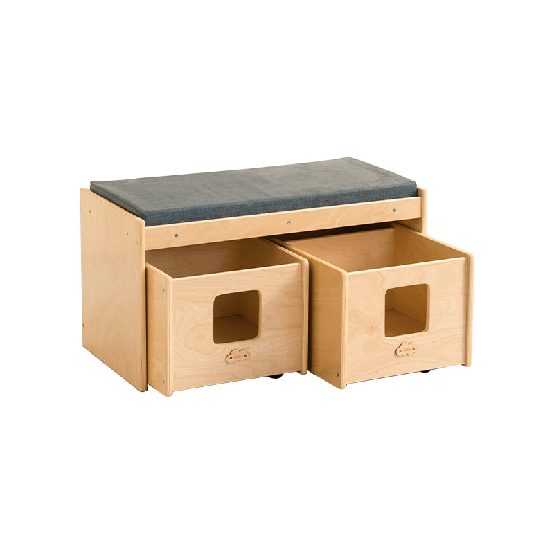 Kids Birch Plywood Reading Island & Storage Bench Set 兒童樺木多層板閱讀島組合 | 可收納長凳套裝