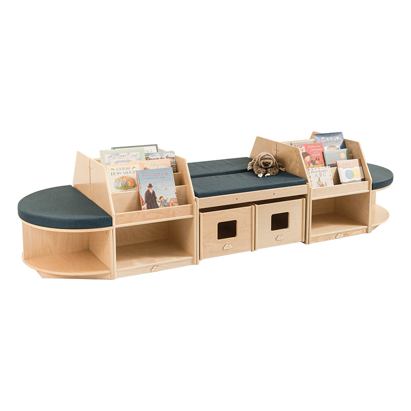 Kids Birch Plywood Reading Island & Storage Bench Set 兒童樺木多層板閱讀島組合 | 可收納長凳套裝
