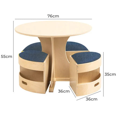 Kids' Theo 4 Seater Table & Stools Set