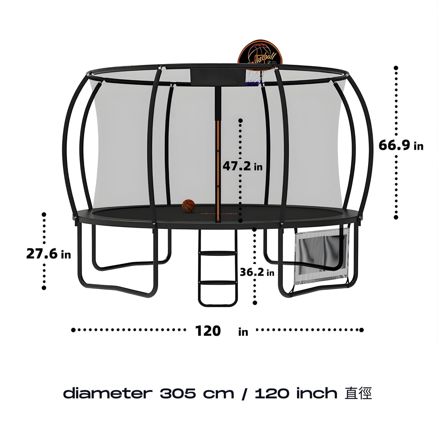 Classic Outdoor Trampoline Heavy Duty with Safety Enclosure Net ASTM Safety Approved 室內戶外經典系列彈床 美國安全標準認證