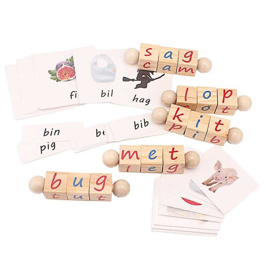 Spin-and-Read CVC Phonetic Reading Blocks Alphabet Cube 幼兒英語拼音教具
