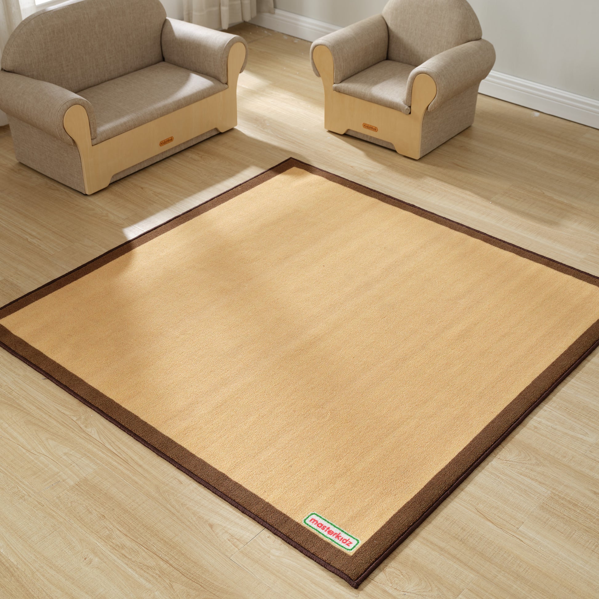 Masterkidz 2 Tone Square Classroom Rug Color Hazelnut - 1330L 雙色正方形地毯 ...