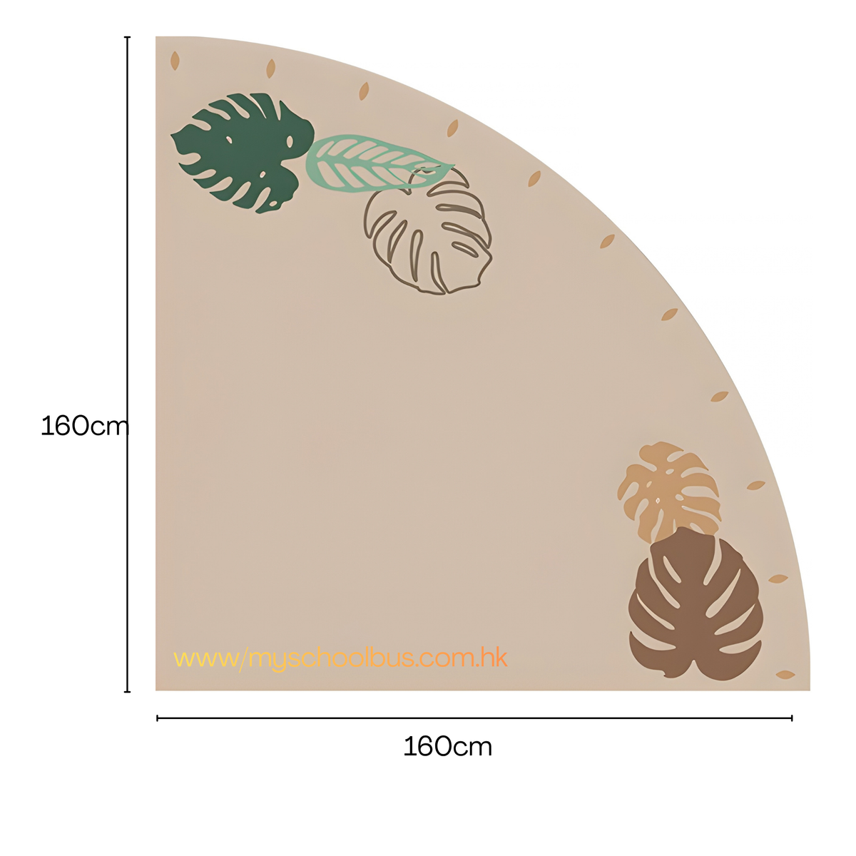 Kindergarten Carpet Nature Brown Quarter Circle