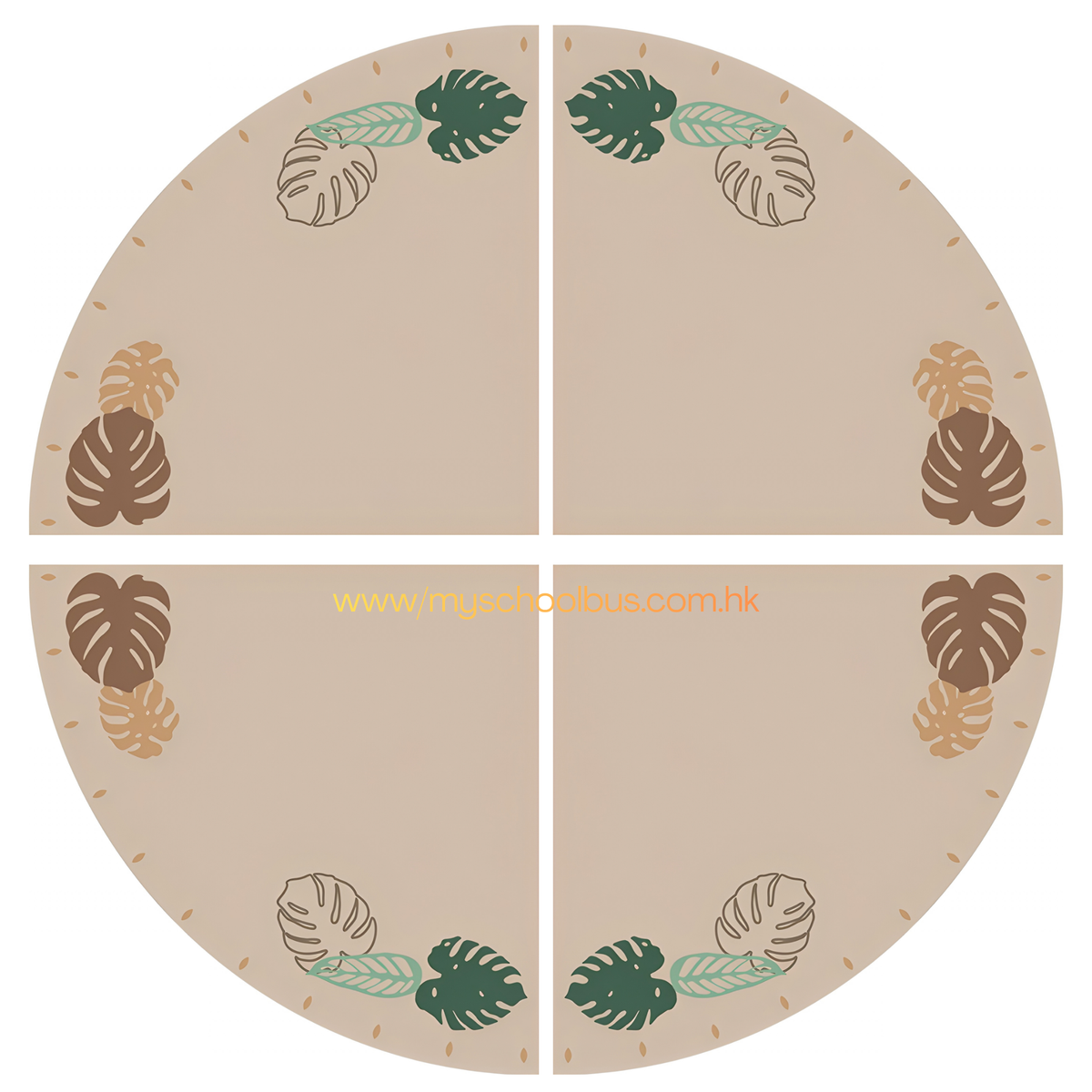 Kindergarten Carpet Nature Brown Quarter Circle