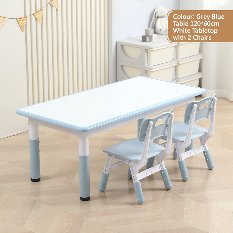 KLY 120W*60L Height Adjustable Rectangular Table - White Tabletop 可調高長方形兒童桌 - 白色桌面