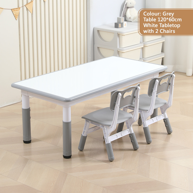 KLY 120W*60L Height Adjustable Rectangular Table - White Tabletop 可調高長方形兒童桌 - 白色桌面