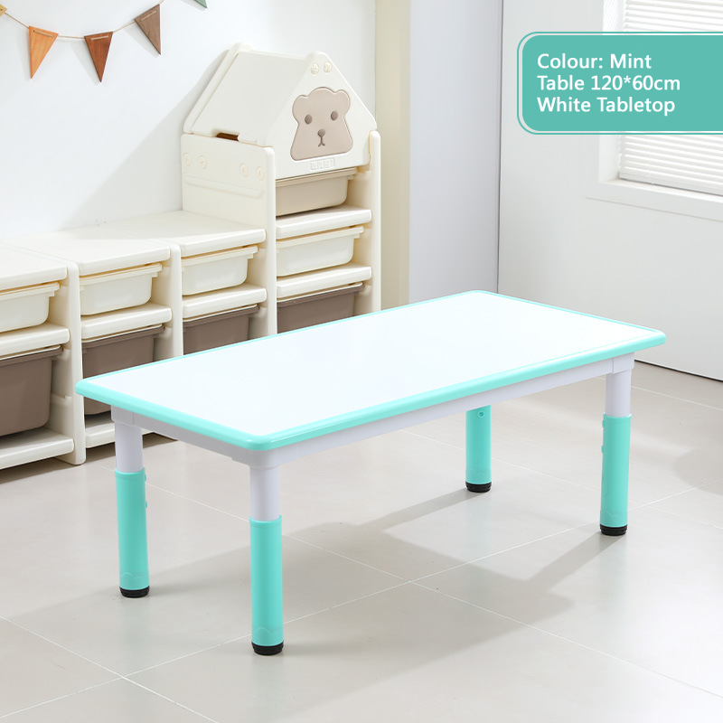 KLY 120W*60L Height Adjustable Rectangular Table - White Tabletop 可調高長方形兒童桌 - 白色桌面