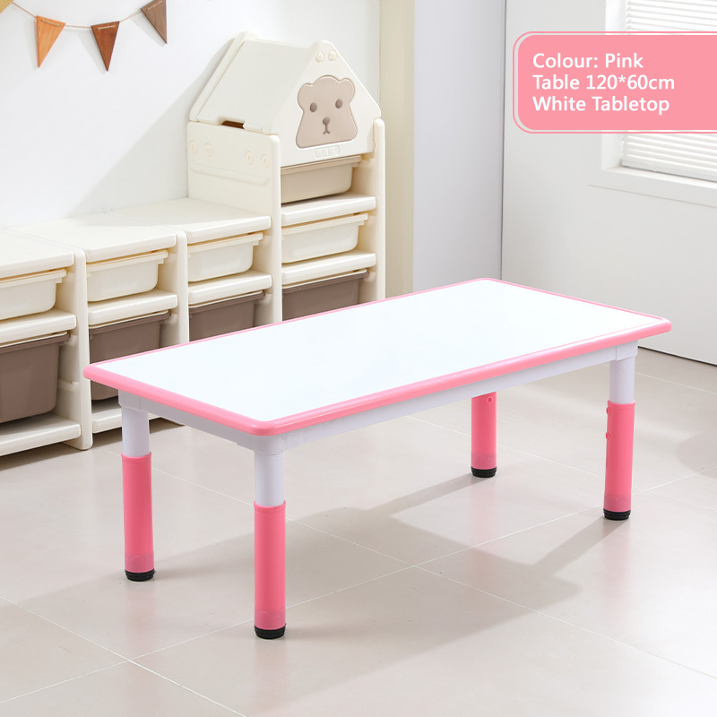 KLY 120W*60L Height Adjustable Rectangular Table - White Tabletop 可調高長方形兒童桌 - 白色桌面