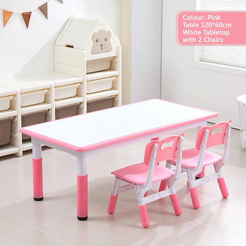 KLY 120W*60L Height Adjustable Rectangular Table - White Tabletop 可調高長方形兒童桌 - 白色桌面