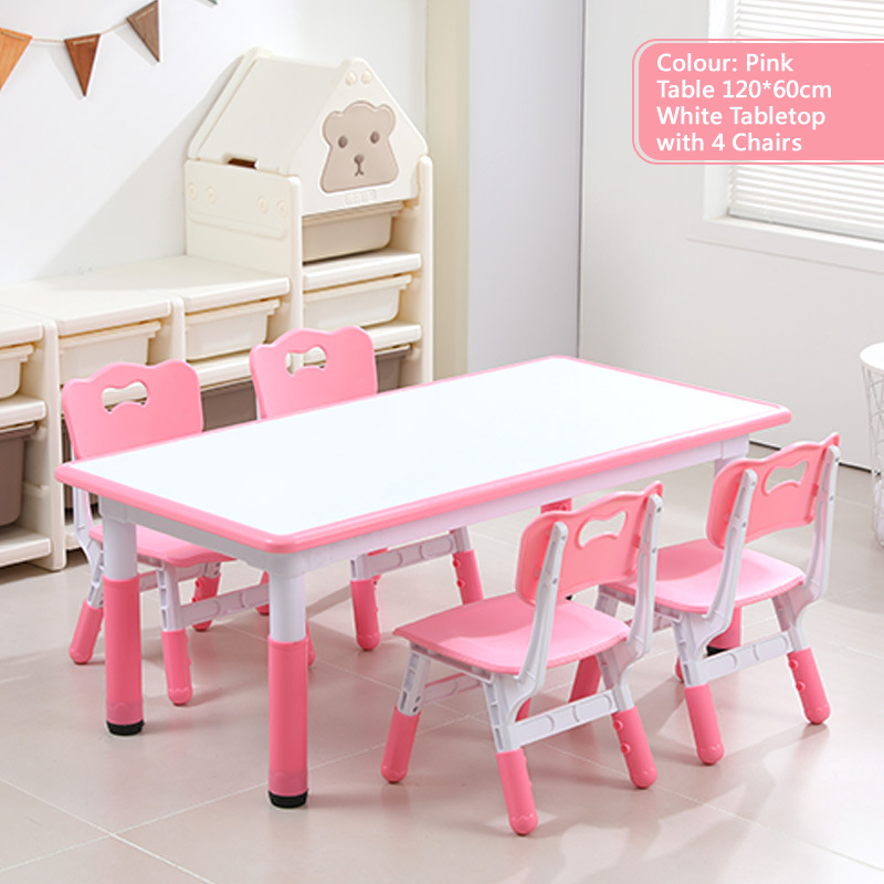 KLY 120W*60L Height Adjustable Rectangular Table - White Tabletop 可調高長方形兒童桌 - 白色桌面