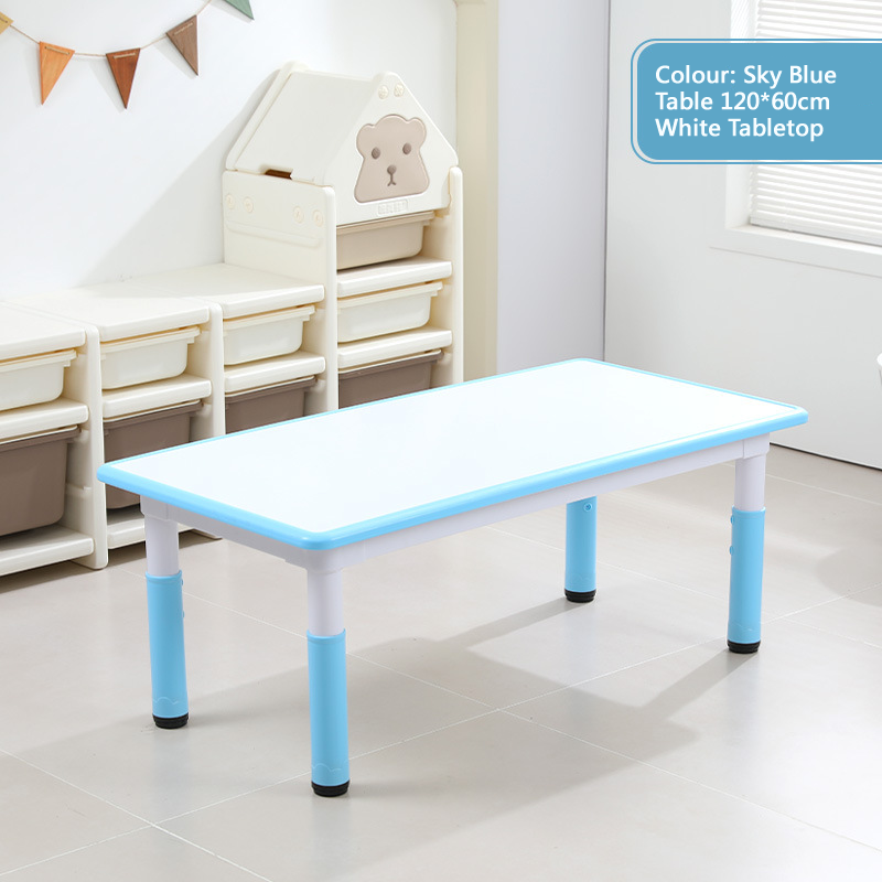 KLY 120W*60L Height Adjustable Rectangular Table - White Tabletop 可調高長方形兒童桌 - 白色桌面