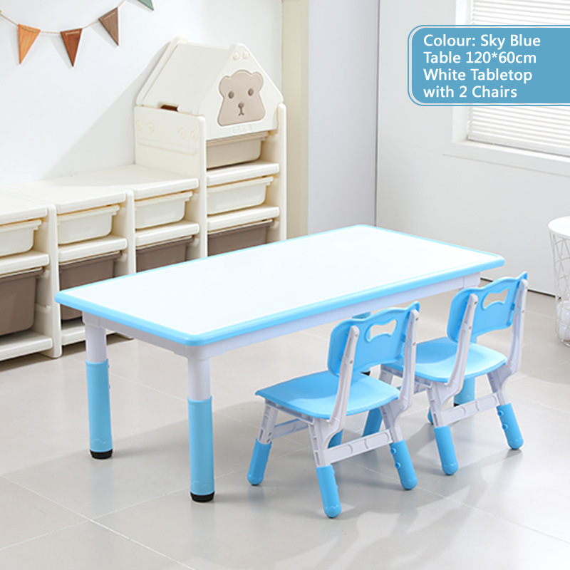KLY 120W*60L Height Adjustable Rectangular Table - White Tabletop 可調高長方形兒童桌 - 白色桌面