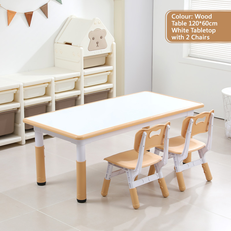 KLY 120W*60L Height Adjustable Rectangular Table - White Tabletop 可調高長方形兒童桌 - 白色桌面