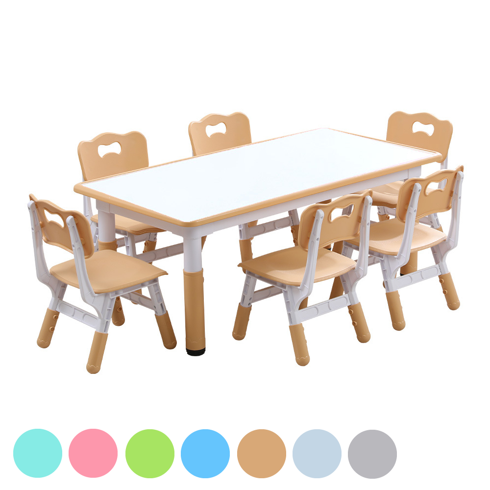 KLY 120W*60L Height Adjustable Rectangular Table - White Tabletop 可調高長方形兒童桌 - 白色桌面