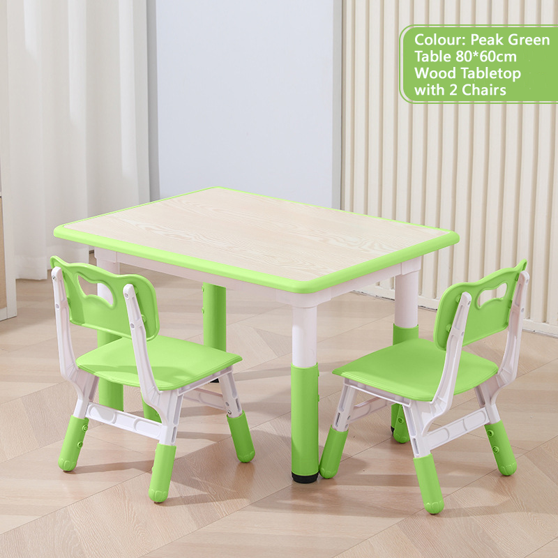KLY 80W*60L Height Adjustable Rectangular Table & Chairs Set 可調高長方形兒童桌椅套裝
