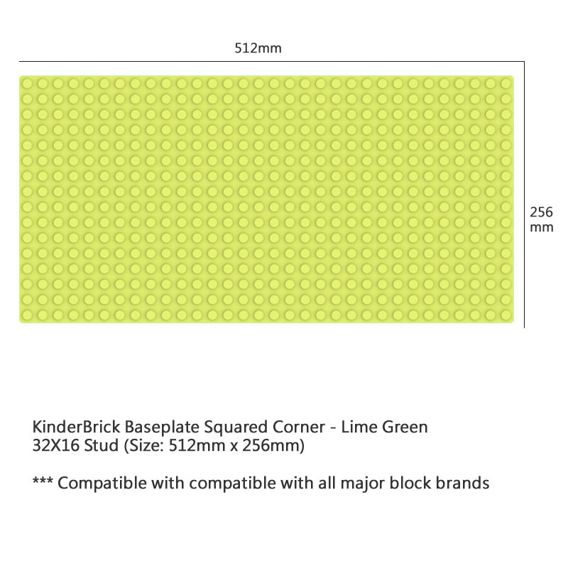 Kinderbrick Baseplate Large Thick Compatible with Lego and Hubelino 兼容大積木底板