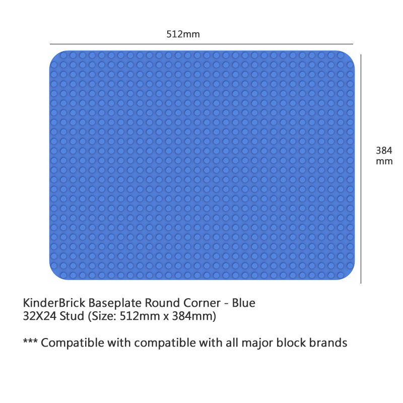 Kinderbrick Baseplate Large Thick Compatible with Lego and Hubelino 兼容大積木底板