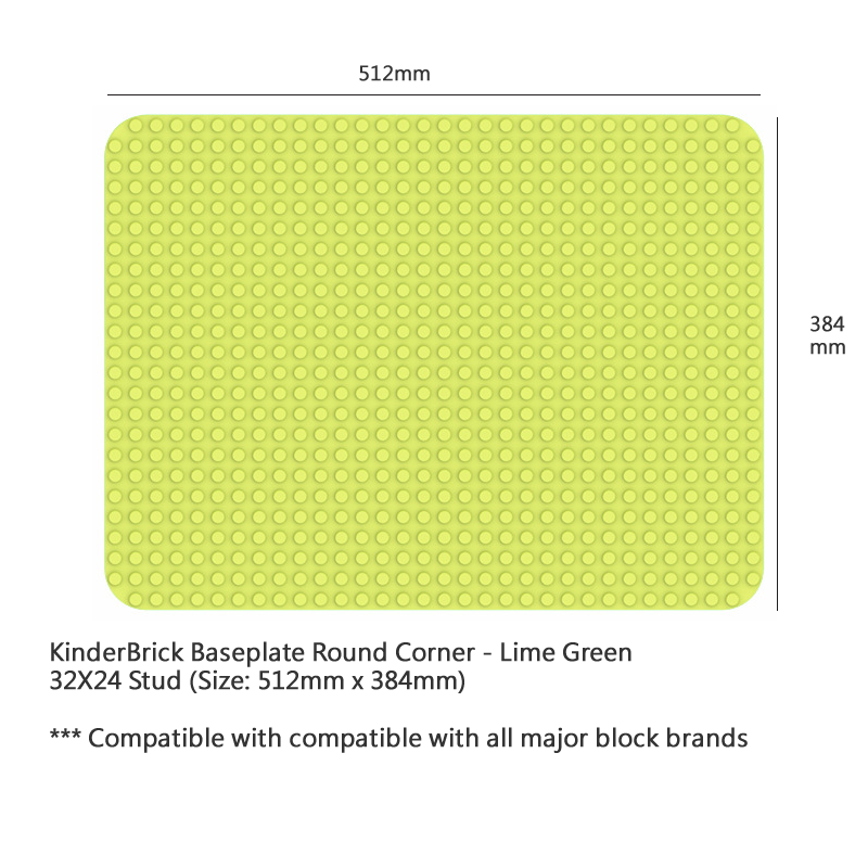 Kinderbrick Baseplate Large Thick Compatible with Lego and Hubelino 兼容大積木底板