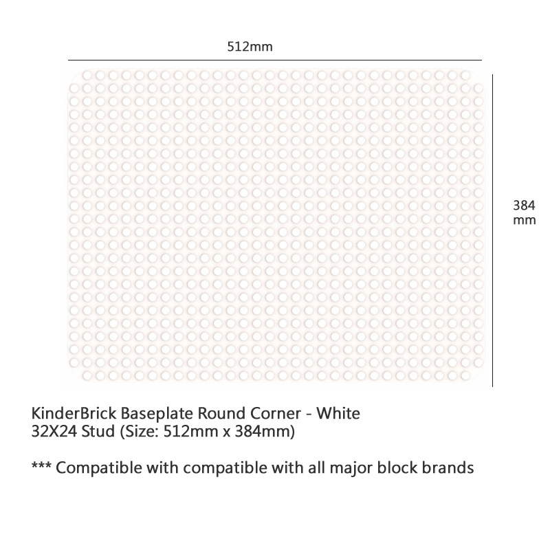 Kinderbrick Baseplate Large Thick Compatible with Lego and Hubelino 兼容大積木底板