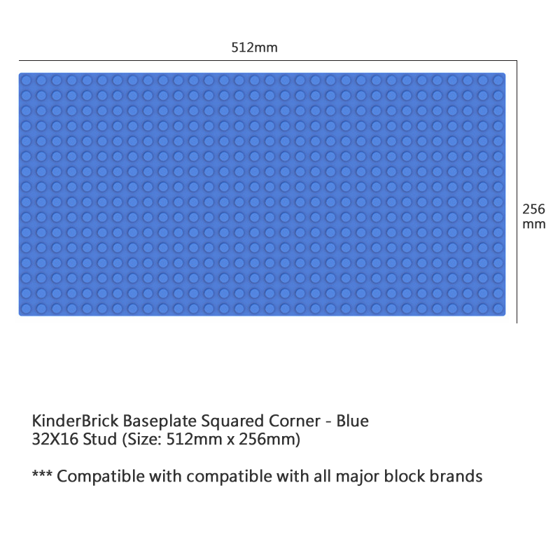 Kinderbrick Baseplate Large Thick Compatible with Lego and Hubelino 兼容大積木底板