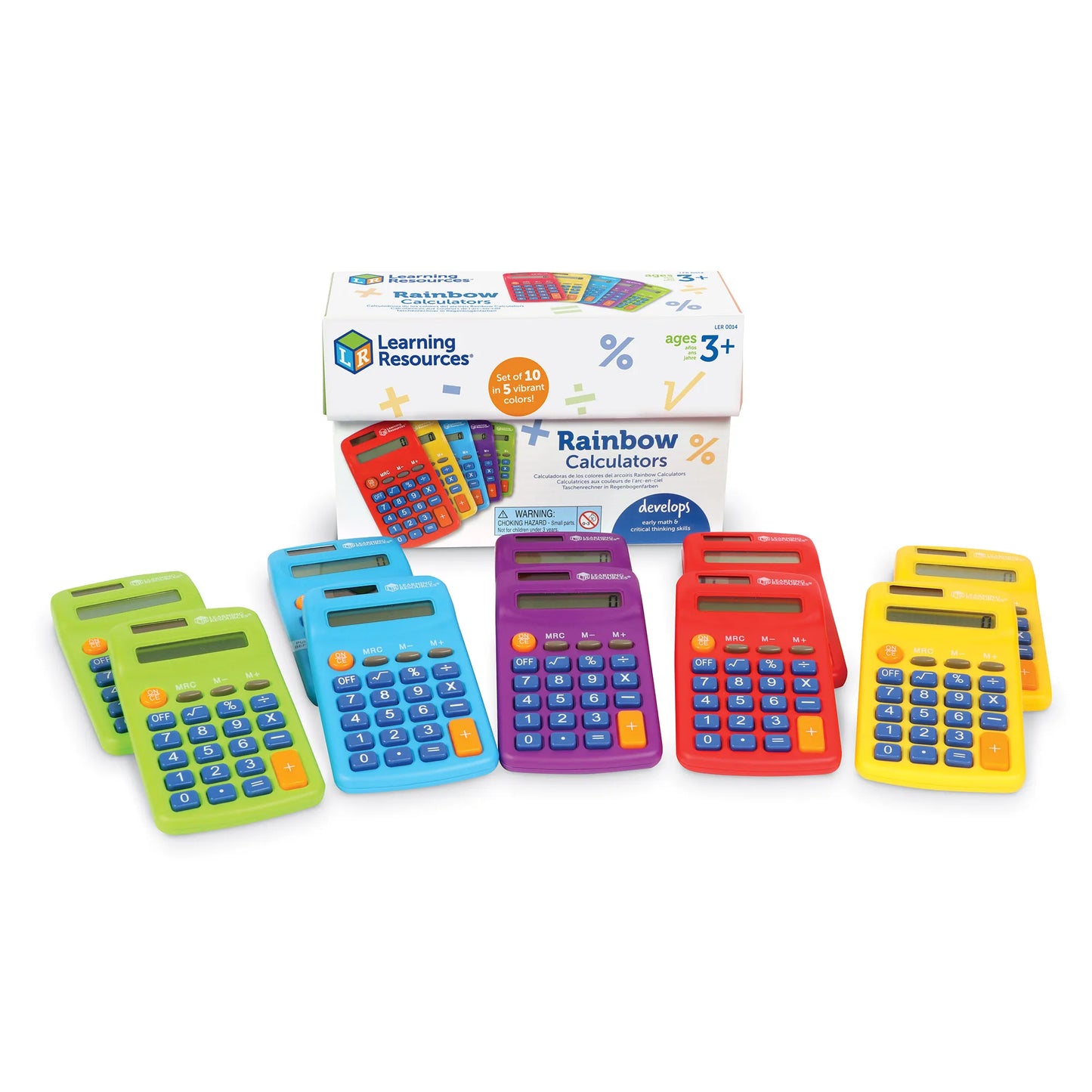 Learning Resources Rainbow Calculators Set of 10